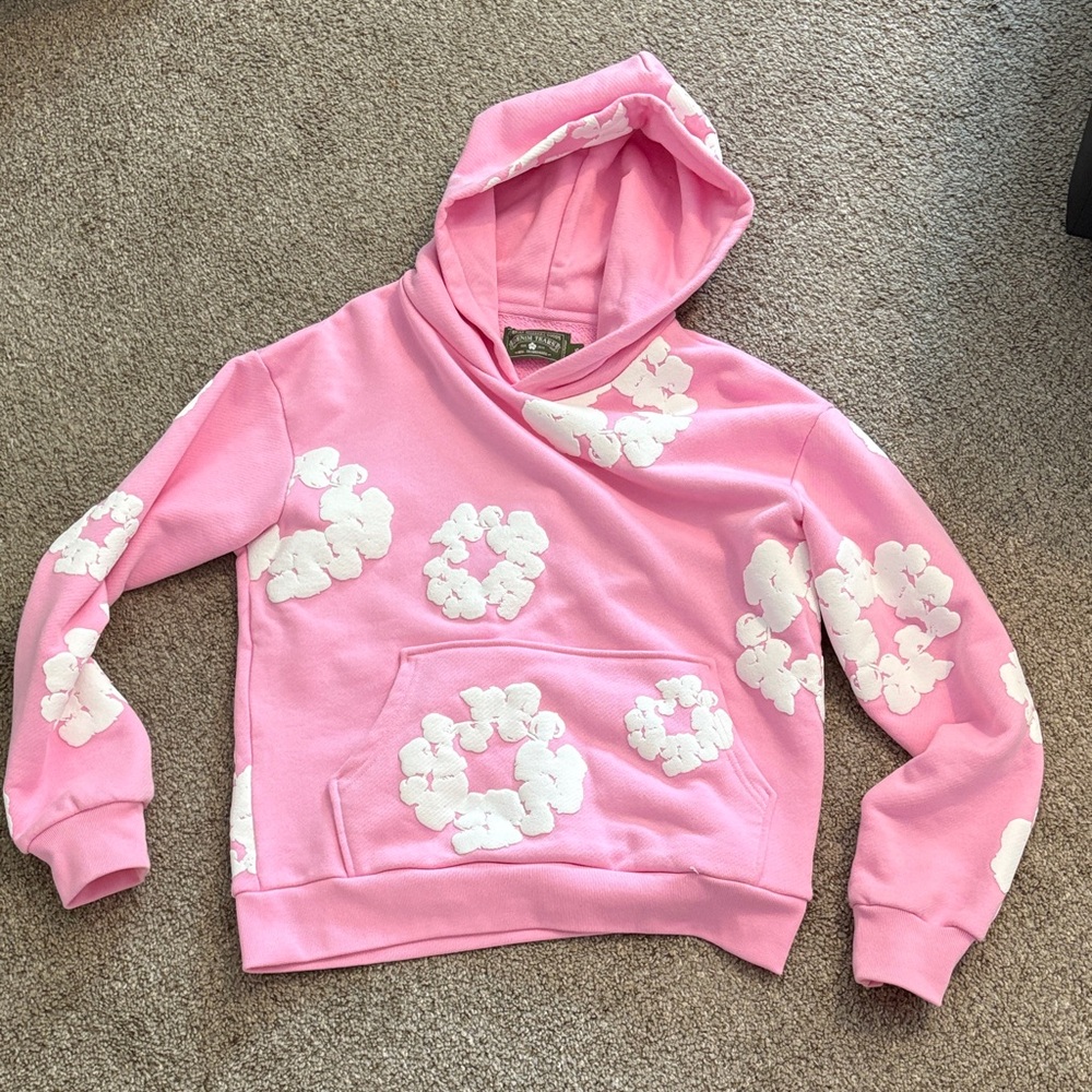 Pink denim tears hoodie